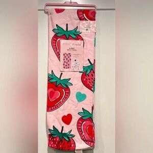 Betsey Johnson Strawberry Hearts Beach Towel, NWT